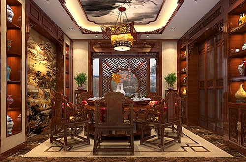 梁子湖温馨雅致的古典中式家庭装修设计效果图