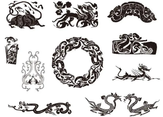 梁子湖龙纹和凤纹的中式图案